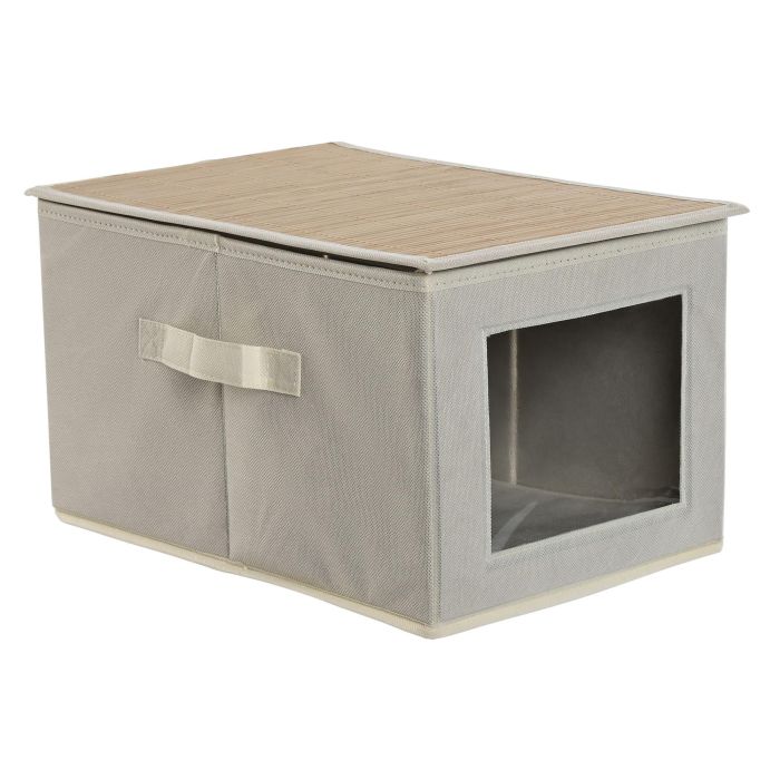 Caja Basicos DKD Home Decor Natural Blanco 38 x 21 x 25 cm (4 Unidades) 1