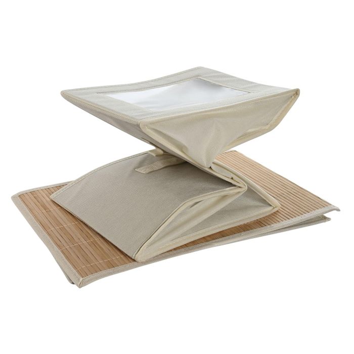 Caja Basicos DKD Home Decor Natural Blanco 38 x 21 x 25 cm (4 Unidades) 2