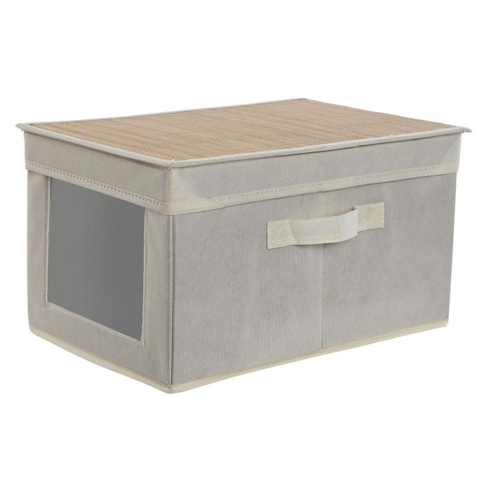 Caja Basicos DKD Home Decor Natural Blanco 38 x 21 x 25 cm (4 Unidades)