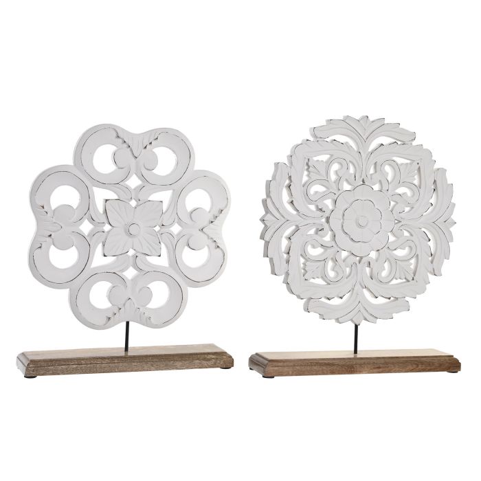 Decoracion Romantico DKD Home Decor Blanco 8 x 35 x 30 cm (4 Unidades)