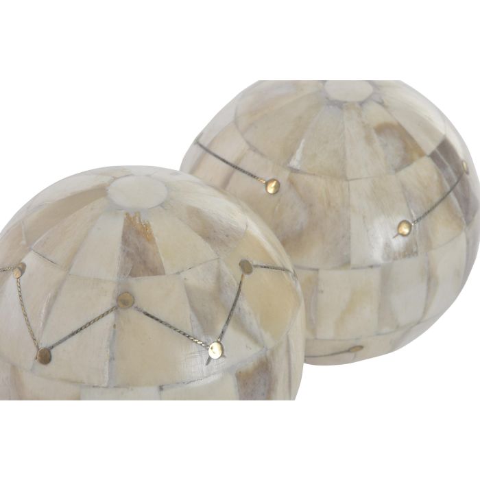 Bola Decoracion Colonial DKD Home Decor Beige 10 x 10 x 10 cm (4 Unidades)