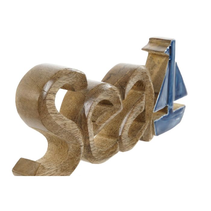 Decoracion Mediterraneo DKD Home Decor Natural Azul 2.5 x 9 x 25 cm (4 Unidades) 1