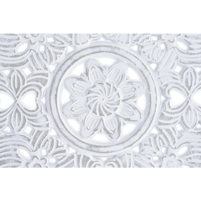 Decoracion Pared Arabe DKD Home Decor Blanco 2 x 38 x 38 cm (4 Unidades) 2