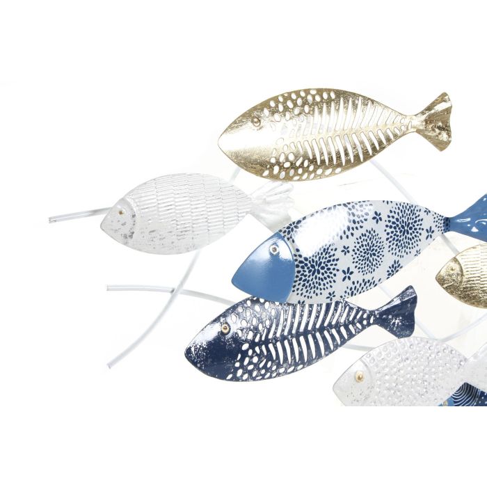 Decoracion Pared Mediterraneo DKD Home Decor Azul Dorado 6.5 x 43 x 127.6 cm (4 Unidades) 1