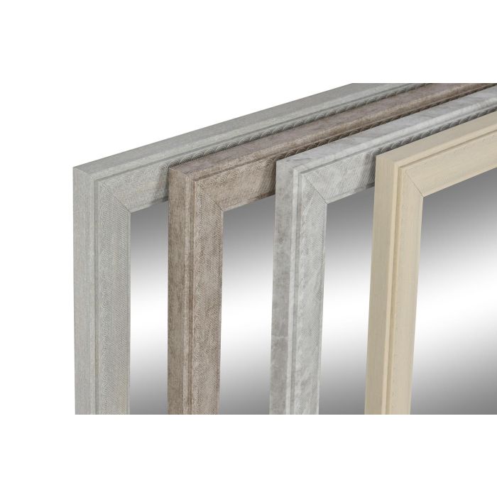 Espejo Tradicional DKD Home Decor Blanco Beige 2 x 66 x 36 cm (4 Unidades) 1