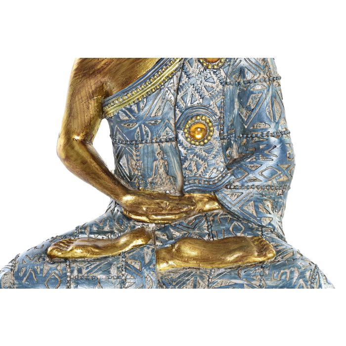 Figura Oriental DKD Home Decor Azul Dorado 10.6 x 26.3 x 17.8 cm (4 Unidades) 2