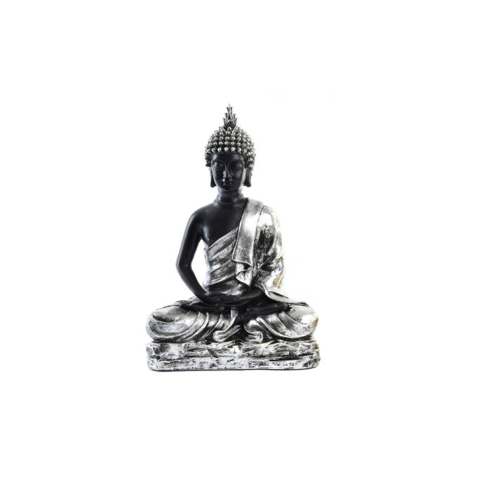 Figura Oriental DKD Home Decor Plateado Negro 14 x 37.5 x 25 cm (4 Unidades)