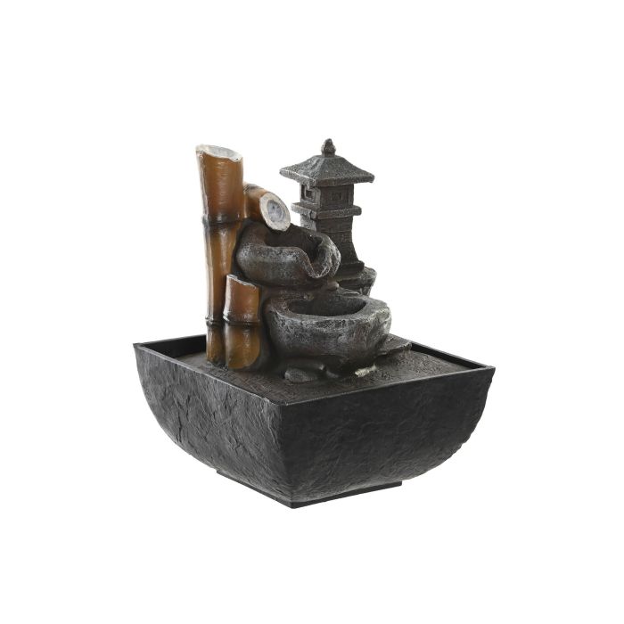 Fuente Oriental DKD Home Decor Gris Negro 13 x 17 x 13 cm (4 Unidades)