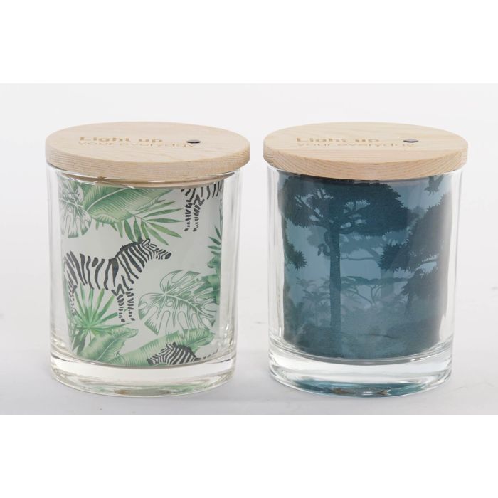 Decoracion Luminosa Tropical DKD Home Decor Verde Gris 9.5 x 11 x 9.5 cm (4 Unidades)