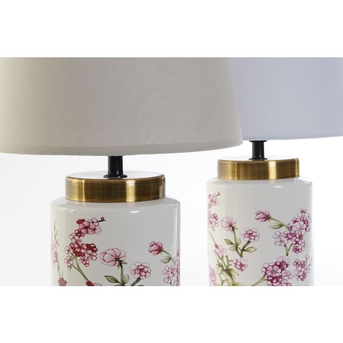 Lampara Sobremesa Shabby DKD Home Decor Blanco Beige 25 x 42 x 25 cm (4 Unidades) 2 Lampara Sobremesa Shabby DKD Home Decor Blanco Beige 25 x 42 x 25 cm (4 Unidades) 2