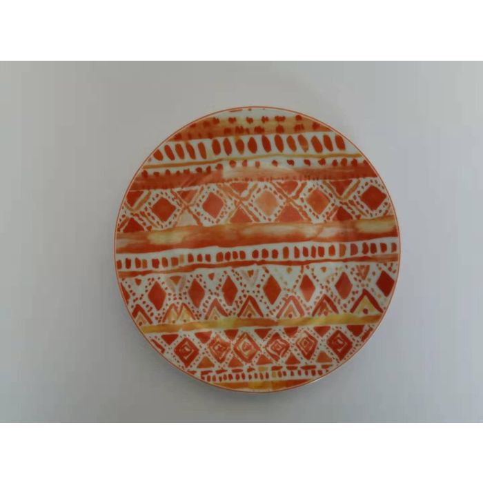 Plato Colonial DKD Home Decor Naranja 19 x 2 x 19 cm (4 Unidades)