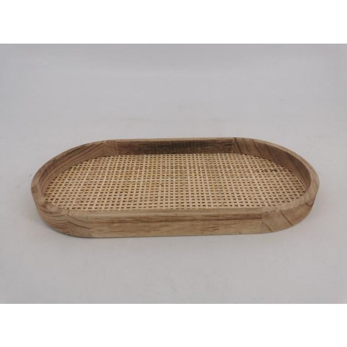 Bandeja Decoracion Balines DKD Home Decor Natural 15 x 2.5 x 30 cm (4 Unidades)