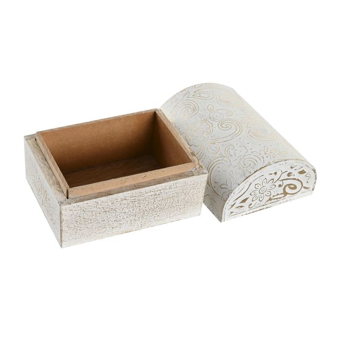 Joyero Arabe DKD Home Decor Dorado Blanco 10 x 6.5 x 15.5 cm Set de 2 (4 Unidades) 2