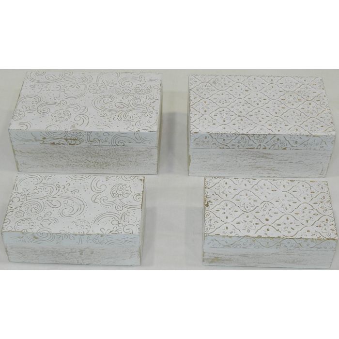 Joyero Arabe DKD Home Decor Dorado Blanco 10 x 6.5 x 15.5 cm Set de 2 (4 Unidades) 3