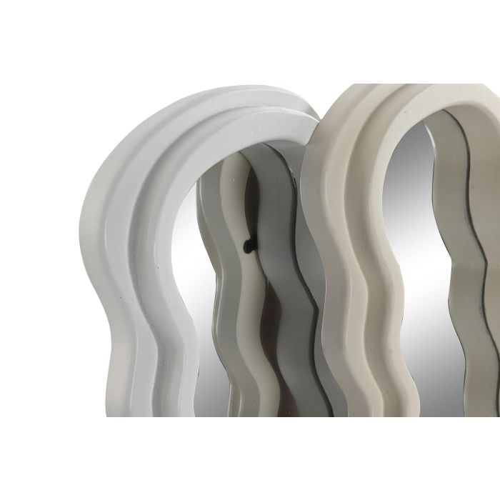 Espejo Scandi DKD Home Decor Blanco Beige 2.7 x 26 x 16 cm (4 Unidades) 1 Espejo Scandi DKD Home Decor Blanco Beige 2.7 x 26 x 16 cm (4 Unidades) 1