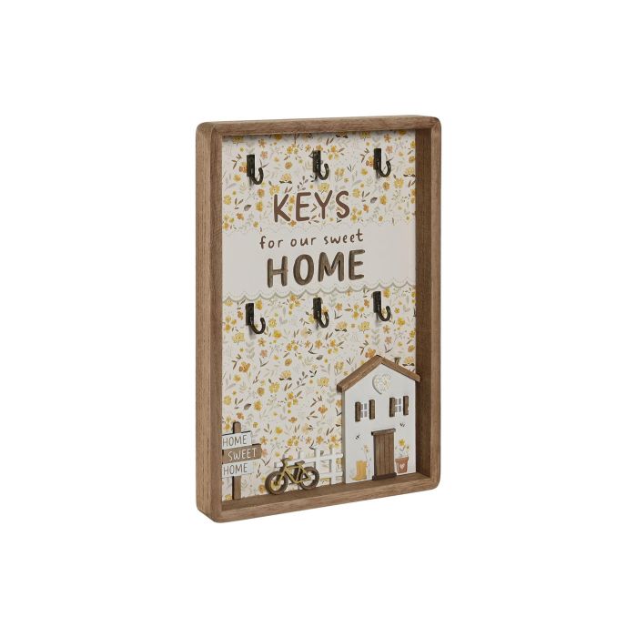 Guardallaves Shabby DKD Home Decor Multicolor 3 x 30 x 20 cm (4 Unidades)