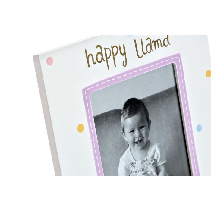 Marco Foto Kids DKD Home Decor Blanco Rosa 1.5 x 22 x 17 cm (4 Unidades) 1