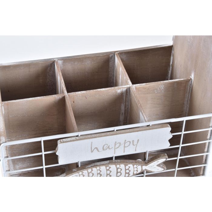 Botellero Mediterraneo DKD Home Decor Marron Blanco 15 x 27 x 26 cm (4 Unidades) 1