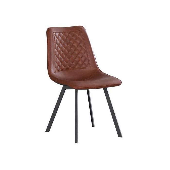 Silla Vintage DKD Home Decor Marron Oscuro Negro 49 x 85 x 63 cm (4 Unidades)