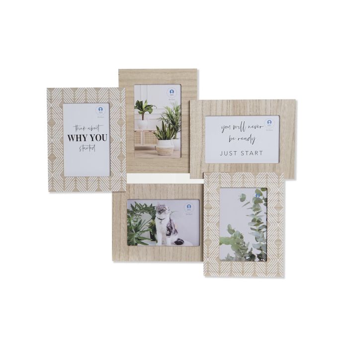 Marco Multifoto Scandi DKD Home Decor Natural 2.7 x 39.5 x 47 cm (4 Unidades)