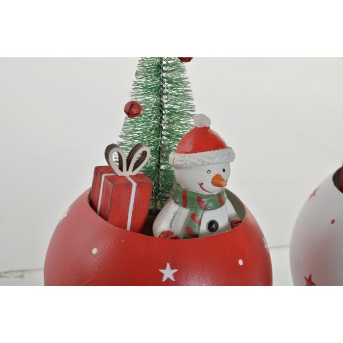 Decoracion Navidad Tradicional DKD Home Decor Blanco Rojo 10 x 18 x 11 cm (4 Unidades) 2