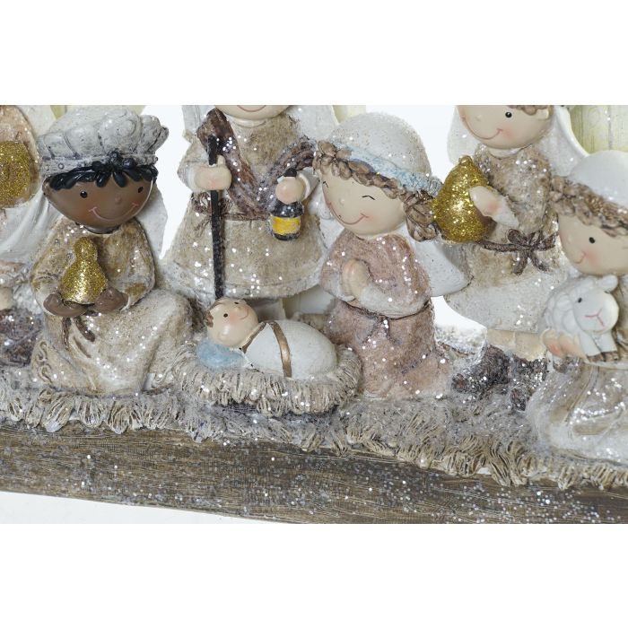 Nacimiento Navidad Tradicional DKD Home Decor Marron Multicolor 6.5 x 20 x 19 cm (4 Unidades) 3