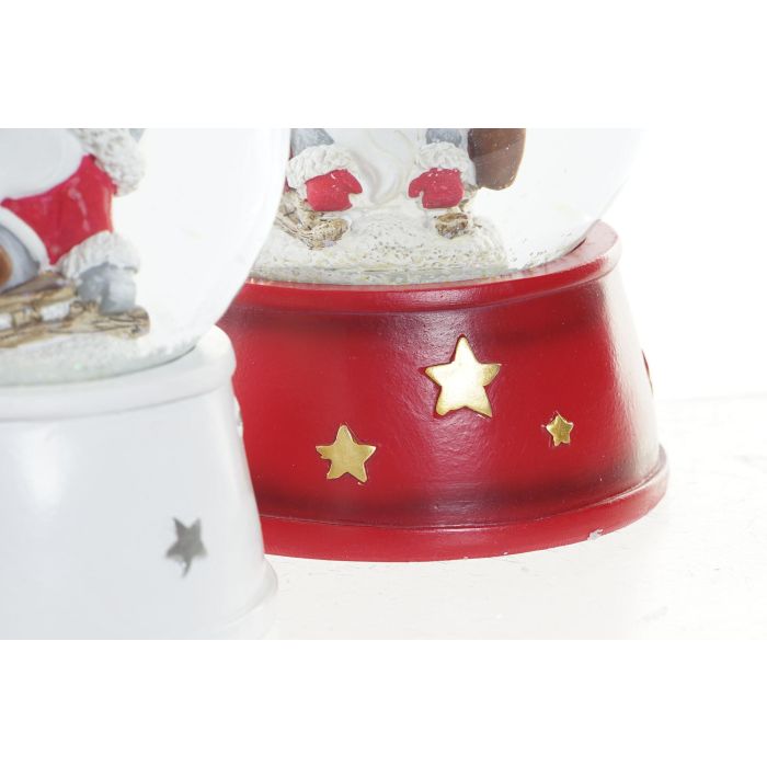 Bola Decoracion Navidad Tradicional DKD Home Decor Rojo Blanco 9.5 x 13.5 x 9.5 cm (4 Unidades) 2