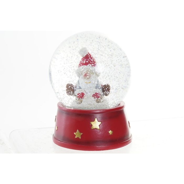 Bola Decoracion Navidad Tradicional DKD Home Decor Rojo Blanco 9.5 x 13.5 x 9.5 cm (4 Unidades) 3