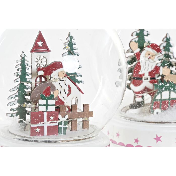 Decoracion Luminosa Navidad Tradicional DKD Home Decor Blanco Multicolor 11 x 13 x 11 cm (4 Unidades) 2