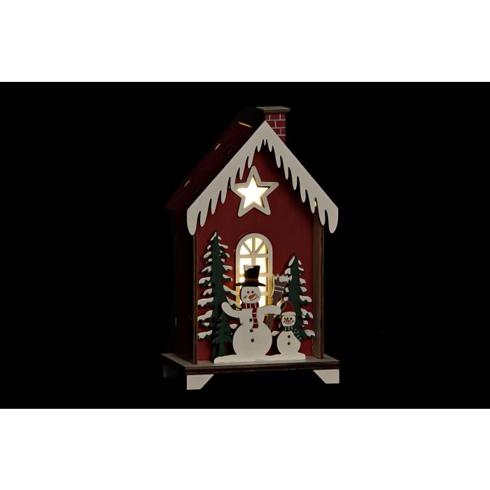 Casa Navidad Tradicional DKD Home Decor Rojo Blanco 5.5 x 16 x 9.5 cm (4 Unidades) 1