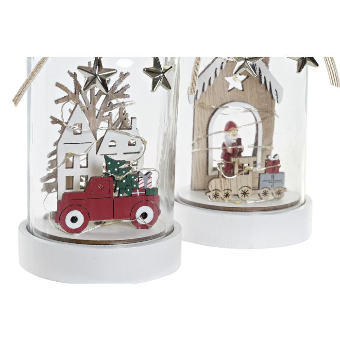 Decoracion Luminosa Navidad Tradicional DKD Home Decor Blanco Rojo 9 x 16.5 x 9 cm (4 Unidades) 1