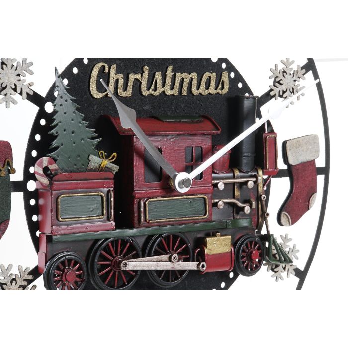 Reloj Pared Navidad Tradicional DKD Home Decor Verde Rojo 3.5 x 32.5 x 34 cm (4 Unidades) 1