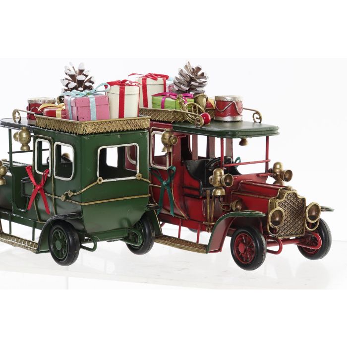 Vehiculo Decoracion Navidad Tradicional DKD Home Decor Verde Rojo 7.5 x 13 x 16 cm (4 Unidades) 1