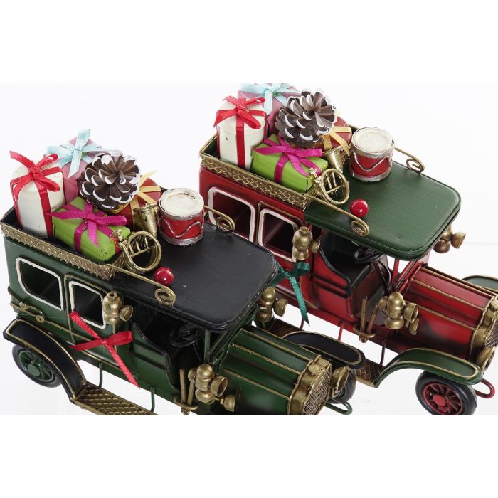 Vehiculo Decoracion Navidad Tradicional DKD Home Decor Verde Rojo 7.5 x 13 x 16 cm (4 Unidades) 2