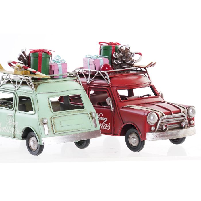 Vehiculo Decoracion Navidad Tradicional DKD Home Decor Rojo Verde 8 x 10 x 16 cm (4 Unidades) 1