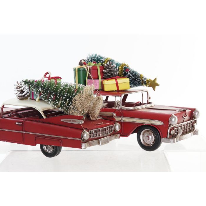 Vehiculo Decoracion Navidad Tradicional DKD Home Decor Rojo Blanco 10 x 12 x 26 cm (4 Unidades) 1
