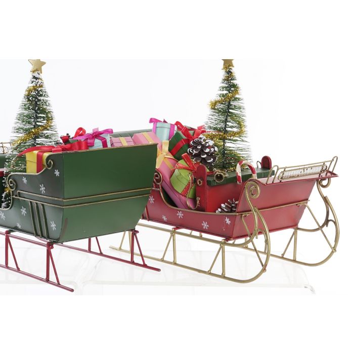 Vehiculo Decoracion Navidad Tradicional DKD Home Decor Rojo Verde 13 x 26 x 28 cm (4 Unidades) 1