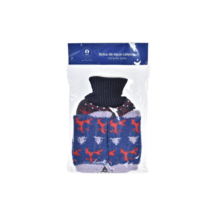 Bolsa Agua Caliente Navidad Alpina DKD Home Decor Azul Gris Claro 28 x 4 x 17 cm Set de 2 (4 Unidades) 4