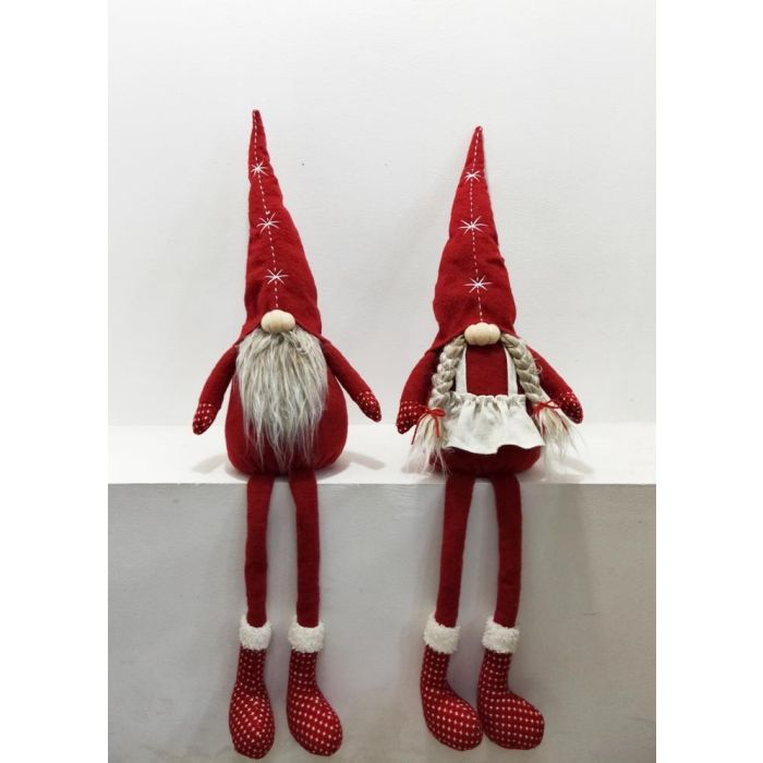 Figura Navidad Tradicional DKD Home Decor Rojo Blanco 10 x 72 x 22 cm (4 Unidades)