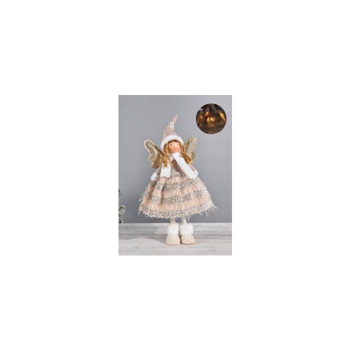 Figura Navidad Fantasia DKD Home Decor Marron Blanco 11 x 48 x 16 cm (4 Unidades)