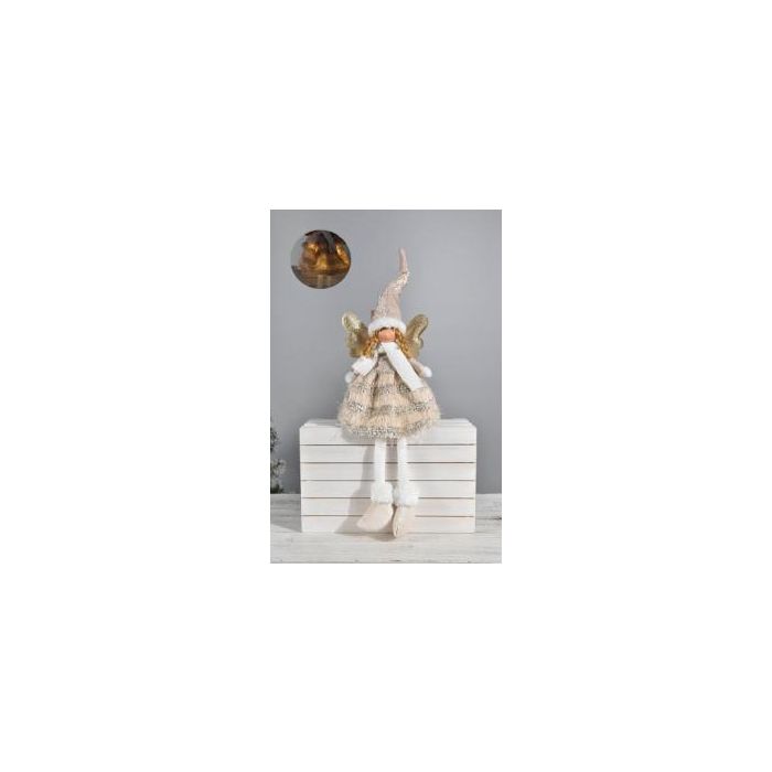 Figura Navidad Fantasia DKD Home Decor Marron Blanco 11 x 55 x 16 cm (4 Unidades)