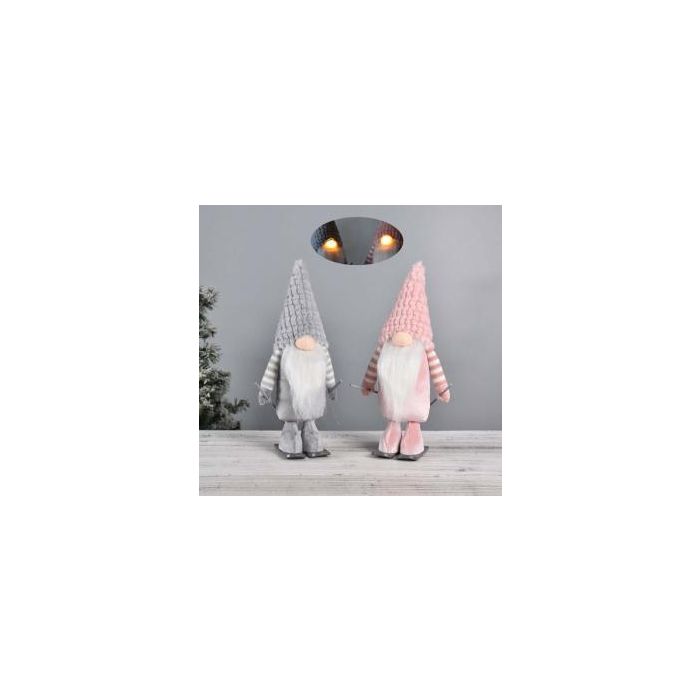 Figura Navidad Fantasia DKD Home Decor Gris Rosa 12 x 37 x 16 cm (4 Unidades)