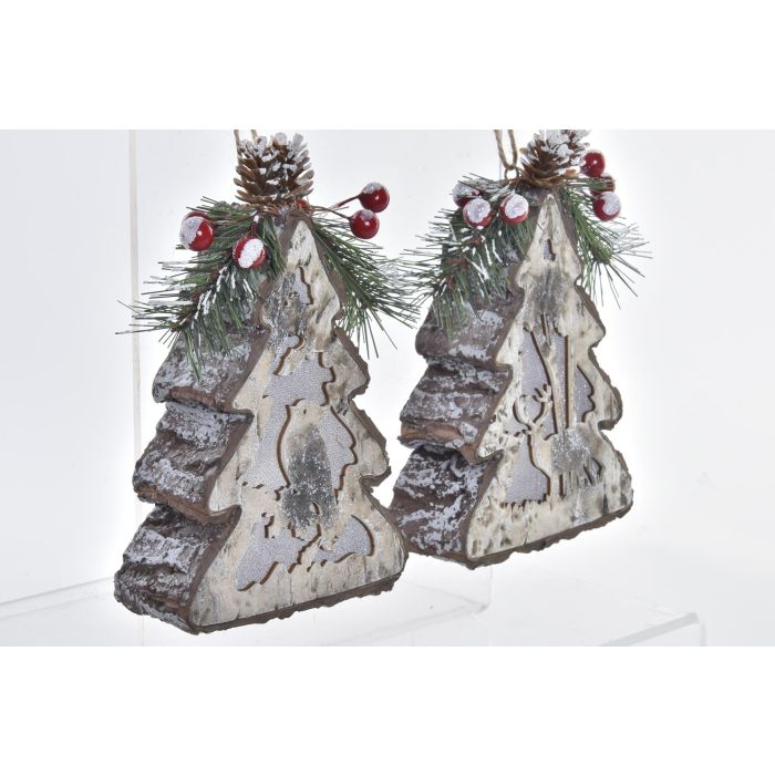 Decoracion Colgante Navidad Alpina DKD Home Decor Natural 5.5 x 14 x 10 cm (4 Unidades) 2