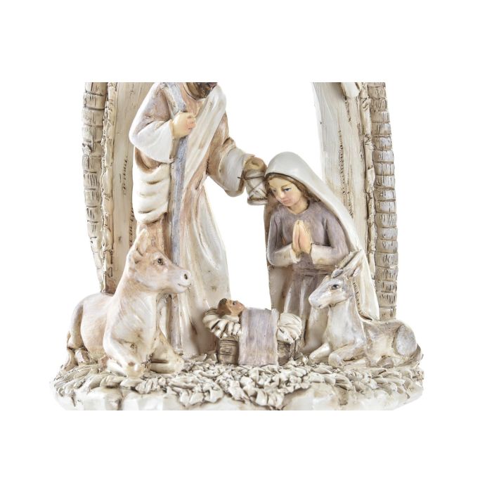 Figura Navidad Tradicional DKD Home Decor Crema Marron 8 x 13.5 x 10 cm (4 Unidades) 1