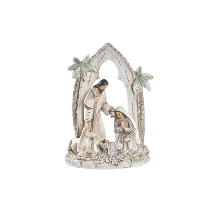 Figura Navidad Tradicional DKD Home Decor Crema Marron 8 x 13.5 x 10 cm (4 Unidades)