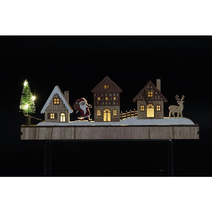 Decoracion Luminosa Navidad Alpina DKD Home Decor Marron Verde 4 x 13 x 35 cm (4 Unidades) 1