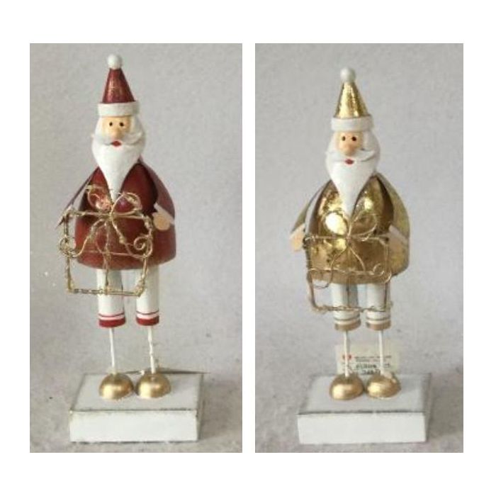 Figura Navidad Tradicional DKD Home Decor Rojo Dorado 4 x 20 x 7 cm (4 Unidades)