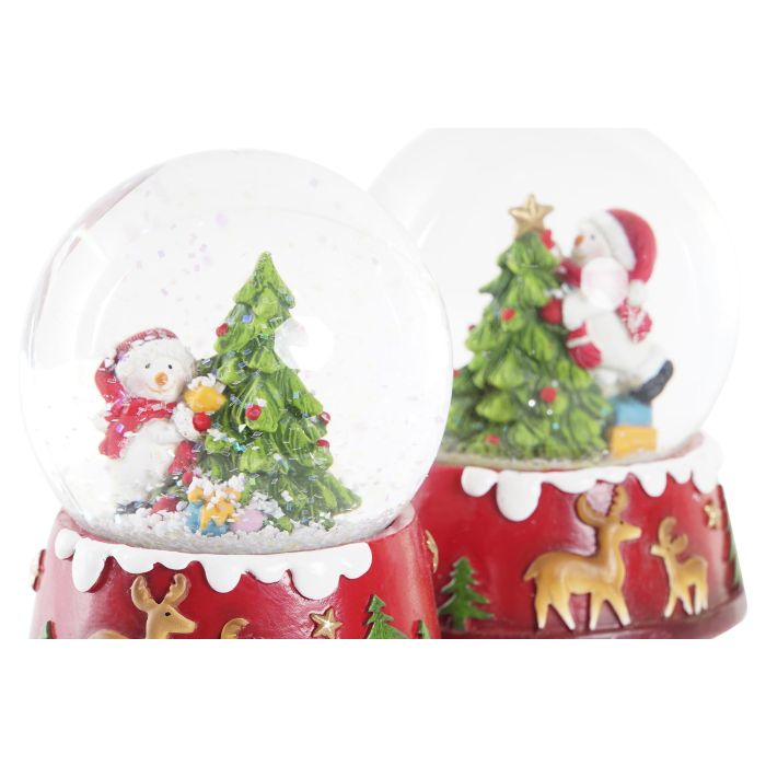 Bola Decoracion Navidad Tradicional DKD Home Decor Rojo Verde 6.8 x 8.6 x 7.2 cm (4 Unidades) 1