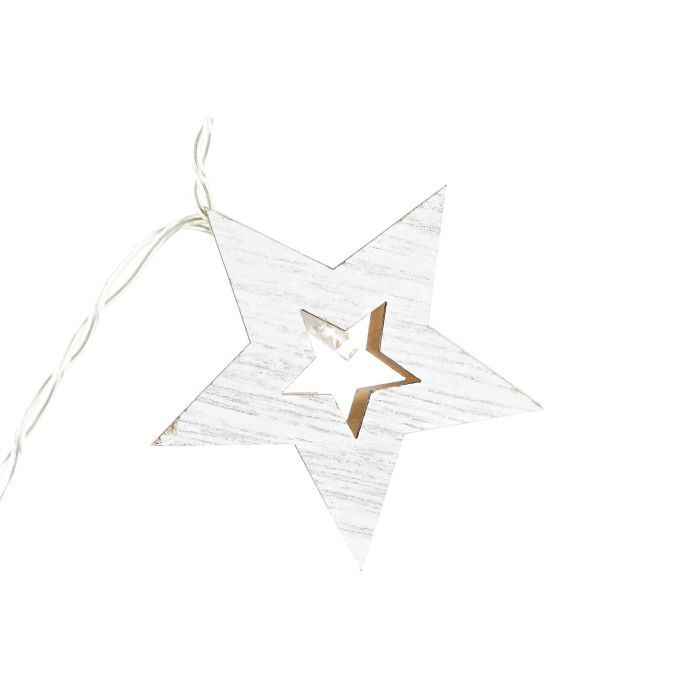Guirnalda Navidad Tradicional DKD Home Decor Blanco 1.4 x 5.5 x 5.5 cm (4 Unidades) 3