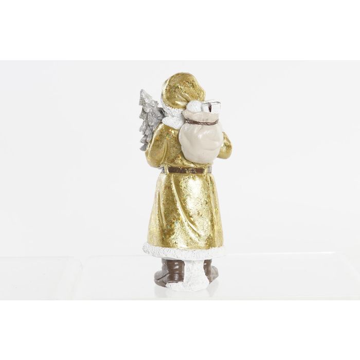 Figura Navidad Tradicional DKD Home Decor Dorado Blanco 8 x 18 x 8 cm (4 Unidades) 2